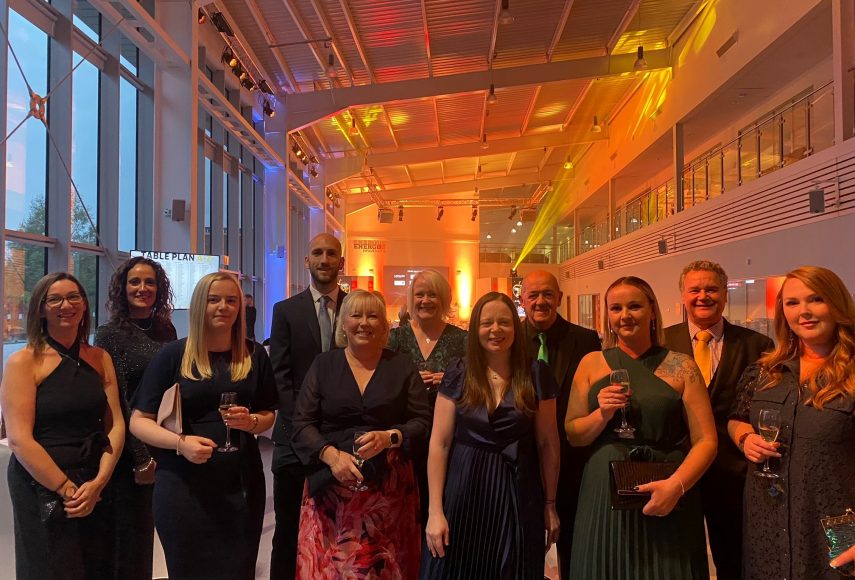 Staff from Furness College, including Barrow Sixth Form College, and Ormsgill Primary School at the Golden Apple Education Awards